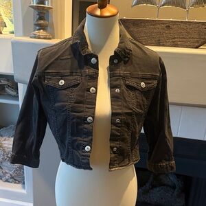 OshKosh B'gosh kids  Black Cropped Jean Jacket